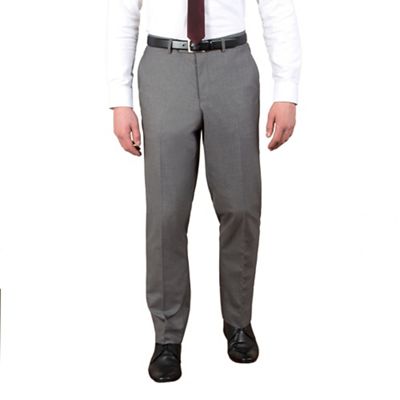 Occasions Grey plain weave slim fit trouser